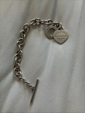 Tiffany & Co. Sterling Silver Heart Tag Toggle Bracelet - Silver
